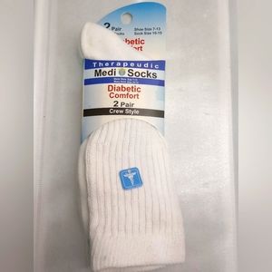 2pr Diabetic Crew Therapeutic Men's Socks